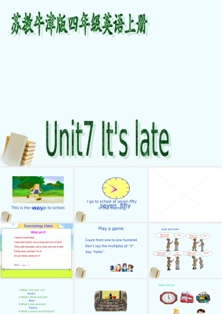 四年级英语上册 Unit7( period 3课件 苏教牛津版