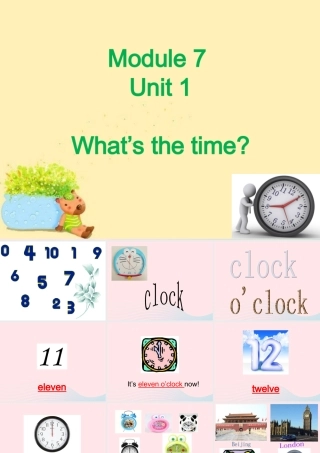 四年级英语下册 Module 7 unit 1 what's the time课件 外研版（一起）-外研版小学四年级下册英语课件