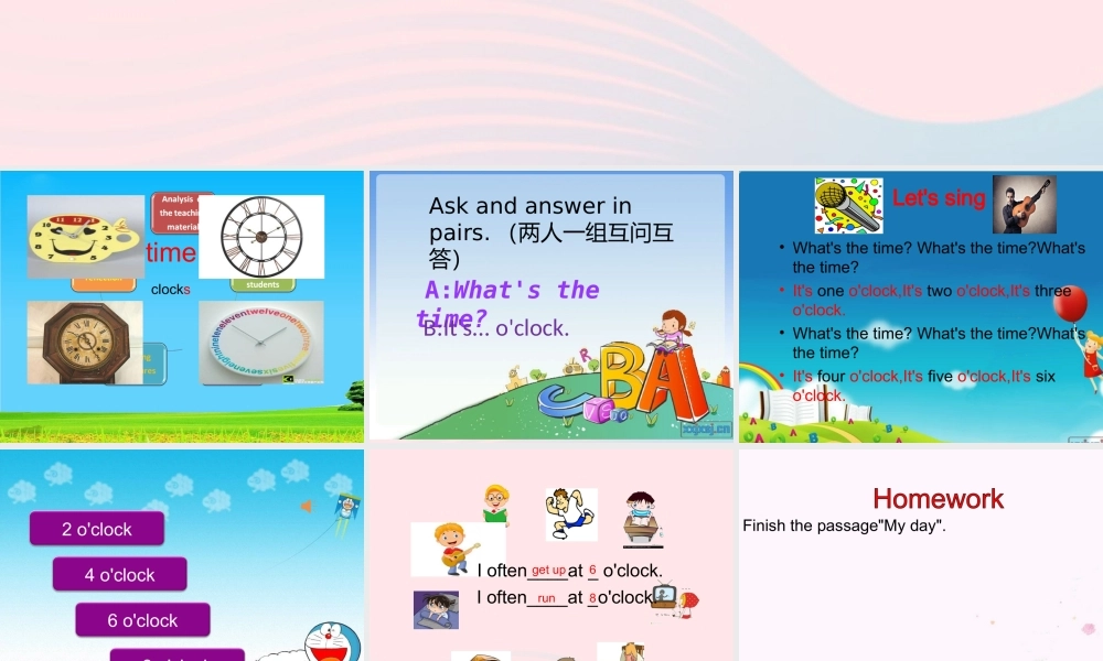 四年级英语下册 Module 7 unit 1 what's the time课件1 外研版（一起）-外研版小学四年级下册英语课件