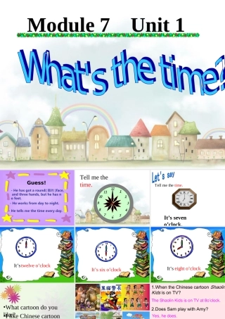 四年级英语下册 Module 7 unit 1 what's the time课件2 外研版（一起）-外研版小学四年级下册英语课件