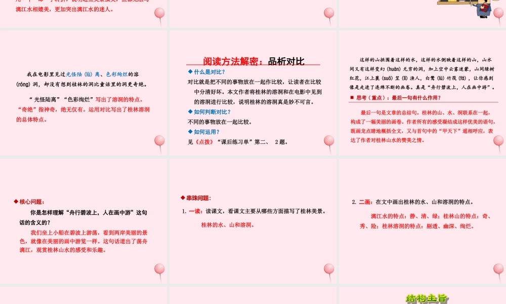 四年级语文上册 第一单元 5《桂林山水》第2课时优秀课件 冀教版-冀教版小学四年级上册语文课件