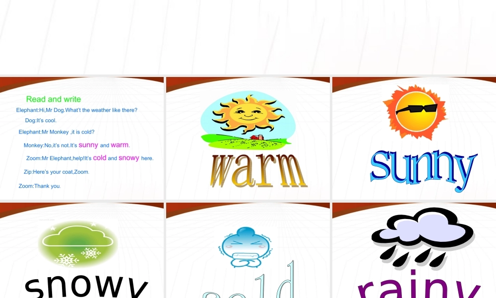 四年级英语下册 Unit4 It’s warm today课件 人教版PEP