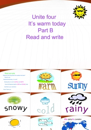四年级英语下册 Unit4 It’s warm today课件 人教版PEP