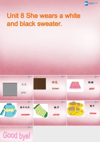 四年级英语上册 Unit8 She wears a white and black sweater课件1 （新版）湘少版