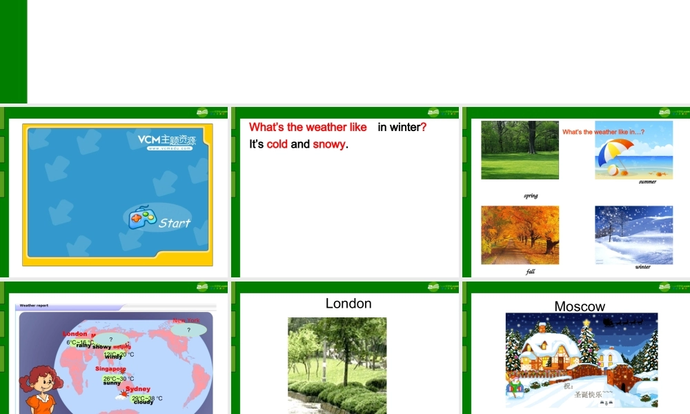 四年级英语下册 unit4 weather课件 人教版PEP