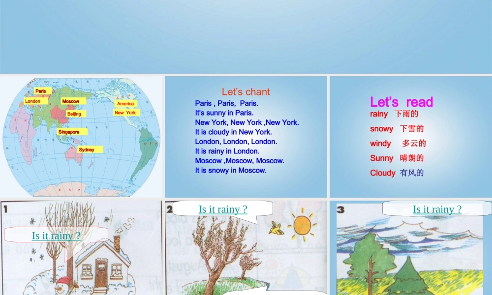 四年级英语下册 unit4课件 人教PEP