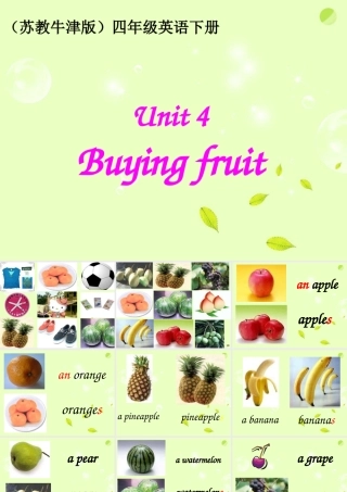 四年级英语下册 Unit 4(25)课件 苏教牛津版