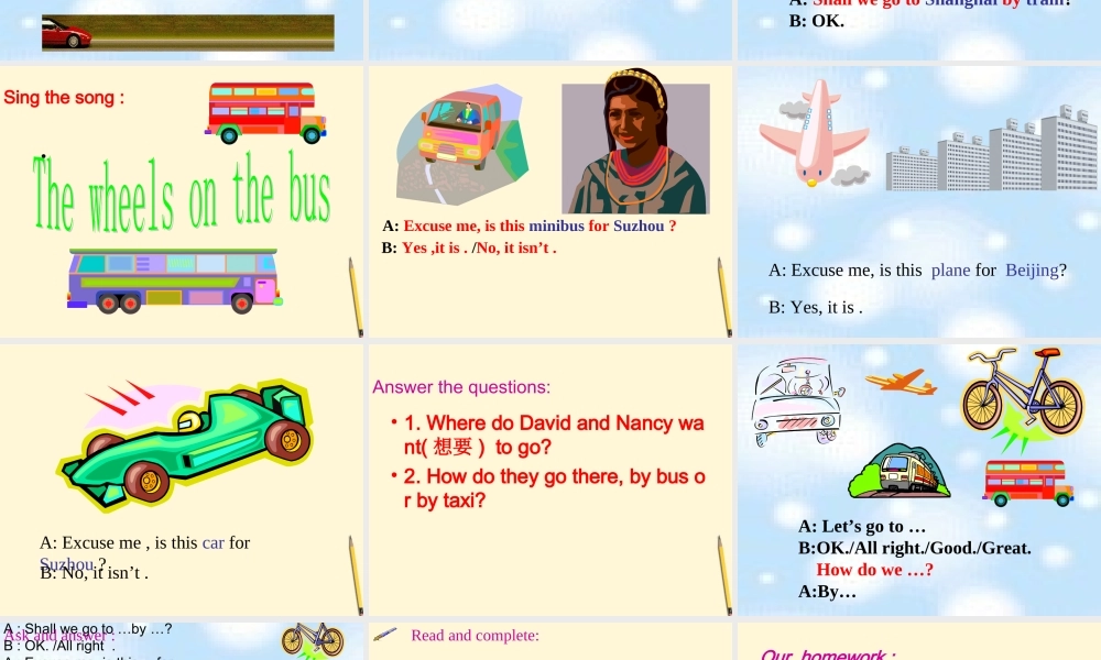 四年级英语下册 unit6 A read and say课件 苏教牛津版