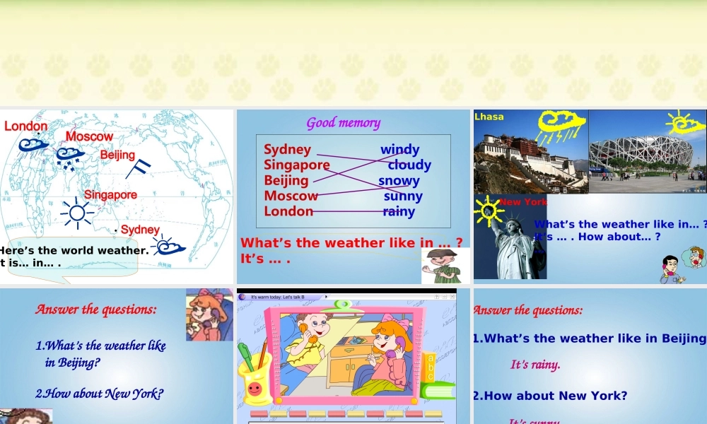 四年级英语下册 Unit 4(32) Part B课件 人教PEP