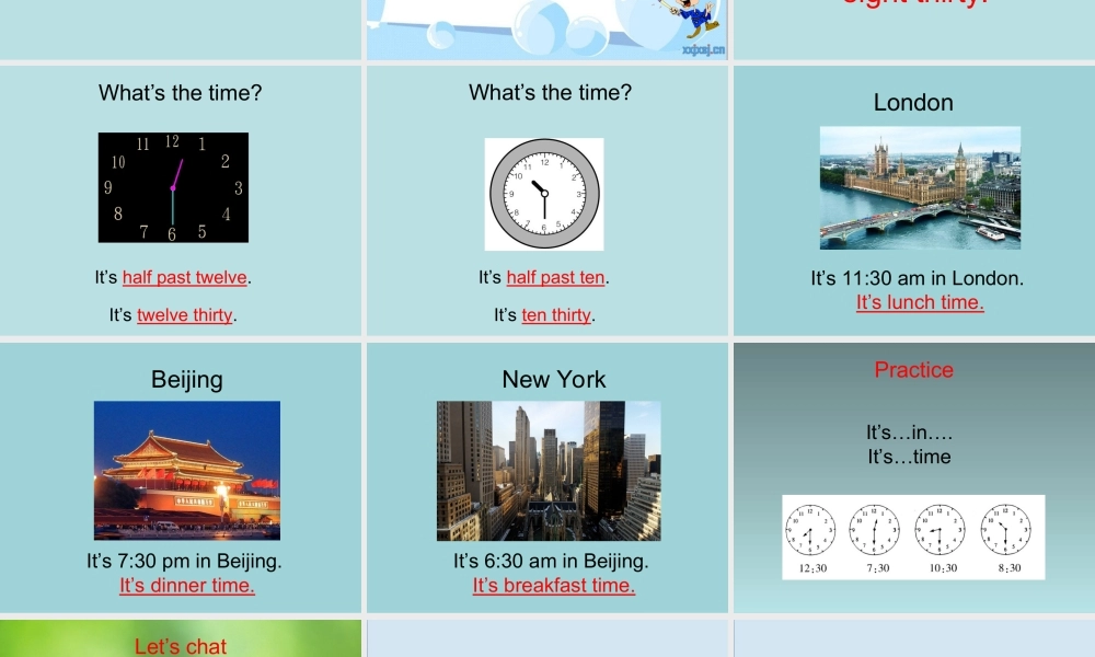 四年级英语下册 Module 7 unit 2 it's 6：30 am in new york课件1 外研版（一起）-外研版小学四年级下册英语课件