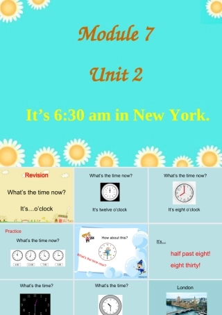 四年级英语下册 Module 7 unit 2 it's 6：30 am in new york课件1 外研版（一起）-外研版小学四年级下册英语课件