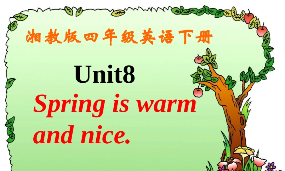 四年级英语下册 Unit8(2)课件 湘少版