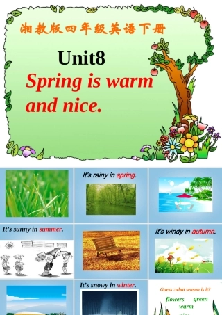 四年级英语下册 Unit8(2)课件 湘少版