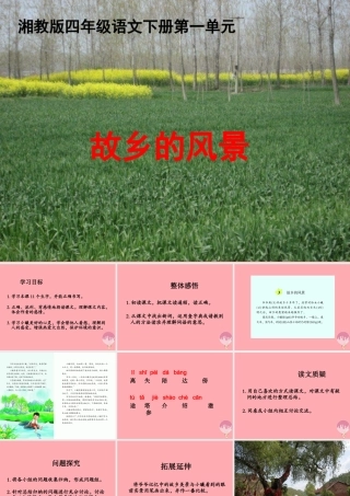 四年级语文上册 第一单元 故乡的风景课件1 湘教版-湘教版小学四年级上册语文课件