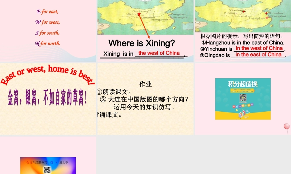 四年级英语下册 Module 8 unit 1 he lives in the east of the us课件1 外研版（一起）-外研版小学四年级下册英语课件