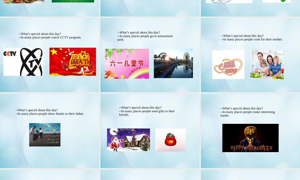 四年级英语下册 Unit 5 Is May Day a holiday Lesson 17课件 北京课改版-北京课改版小学四年级下册英语课件