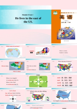 四年级英语下册 Module 8 unit 1 he lives in the east of the us课件4 外研版（一起）-外研版小学四年级下册英语课件