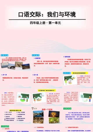 四年级语文上册 第一单元 口语交际、习作、语文园地教学课件 新人教版-新人教版小学四年级上册语文课件