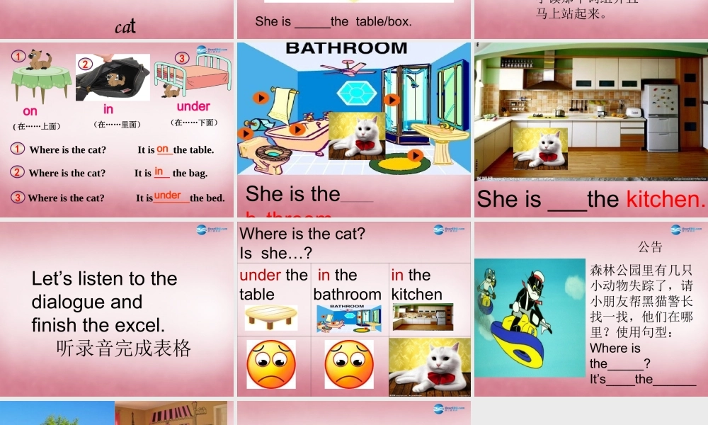 四年级英语上册 Unit11 Where’s the cat课件5 （新版）湘少版