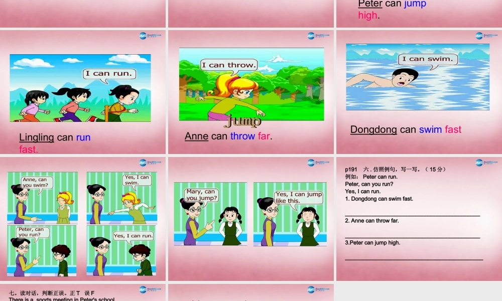 四年级英语上册 Unit12 Peter can jump high课件5 （新版）湘少版