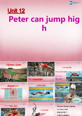 四年级英语上册 Unit12 Peter can jump high课件6 （新版）湘少版