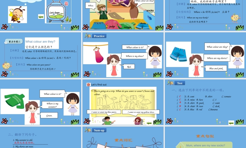 四年级英语下册 Unit 5 My clothes Part B（第2课时）课件 人教PEP版-人教PEP小学四年级下册英语课件