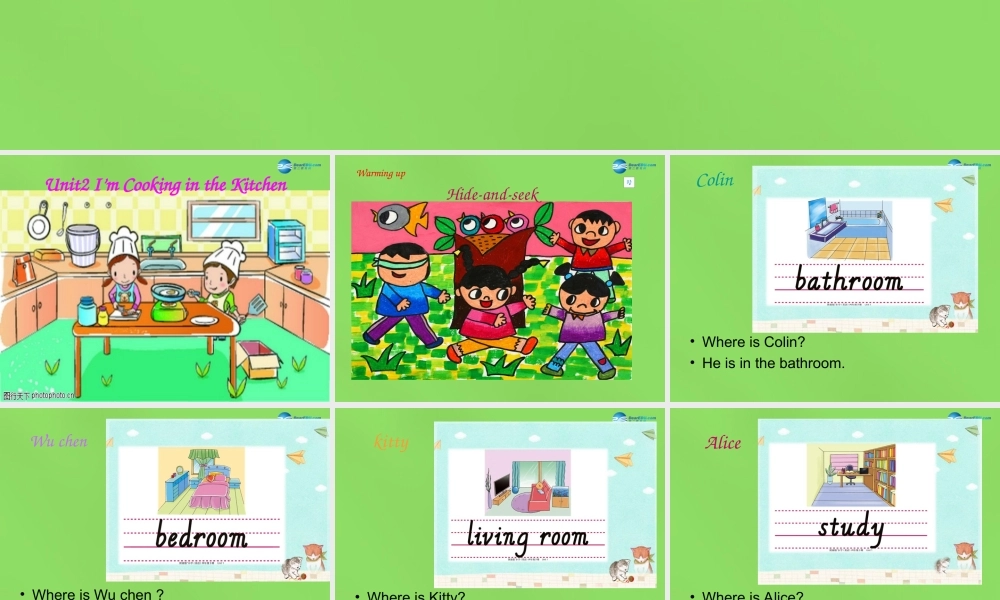 四年级英语下册《Unit 2 I’m Cooking in the Kitchen》课件2 陕旅版