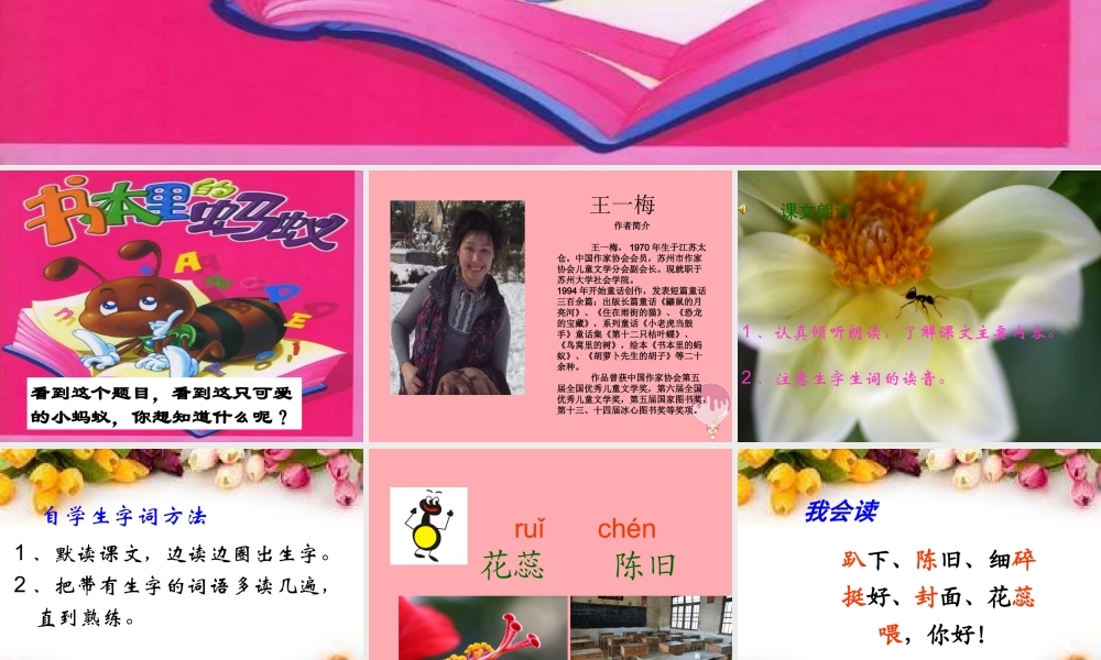 四年级语文上册 第一单元 书本里的蚂蚁课件2 鄂教版-鄂教版小学四年级上册语文课件