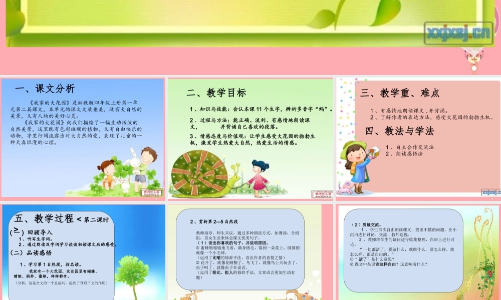 四年级语文上册 第一单元 我家的大花园课件1 湘教版-湘教版小学四年级上册语文课件