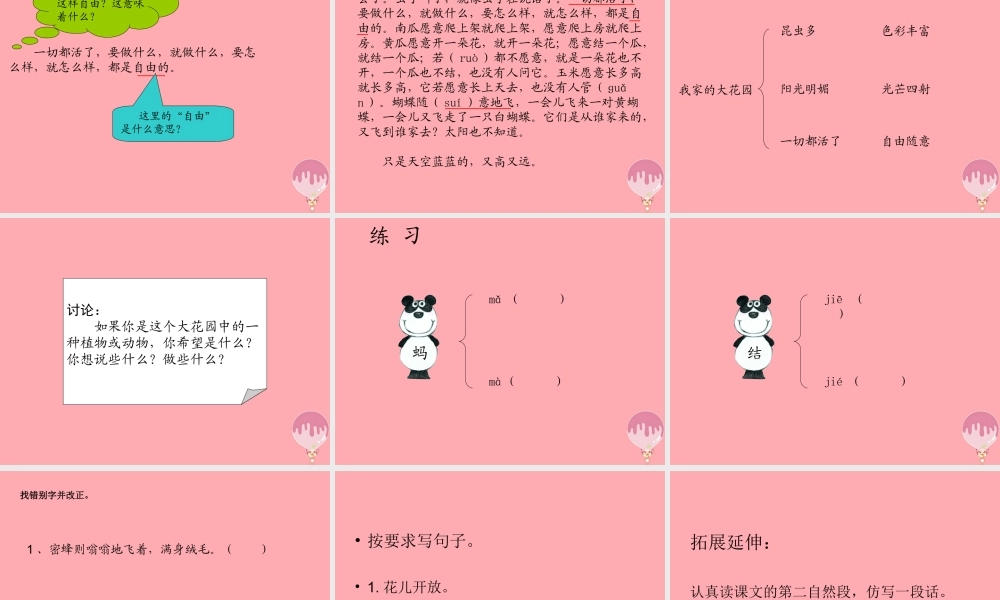四年级语文上册 第一单元 我家的大花园课件2 湘教版-湘教版小学四年级上册语文课件