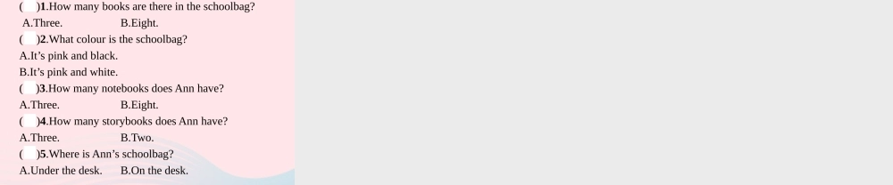 四年级英语上册 专项复习 阅读专项课件 人教PEP-人教PEP小学四年级上册英语课件