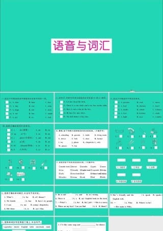 四年级英语上册 专项提升练（语音与词汇）作业课件 人教PEP-人教PEP小学四年级上册英语课件