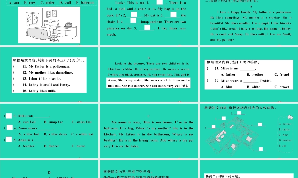 四年级英语上册（阅读理解）作业课件 湘少版（三起）-湘少版小学四年级上册英语课件