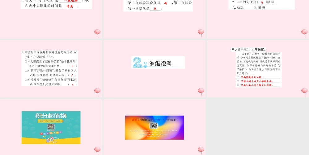 四年级语文上册 第一组 3 鸟的天堂（第2课时）习题课件 新人教版-新人教版小学四年级上册语文课件