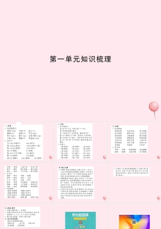四年级语文上册 第一组知识梳理习题课件 新人教版-新人教版小学四年级上册语文课件
