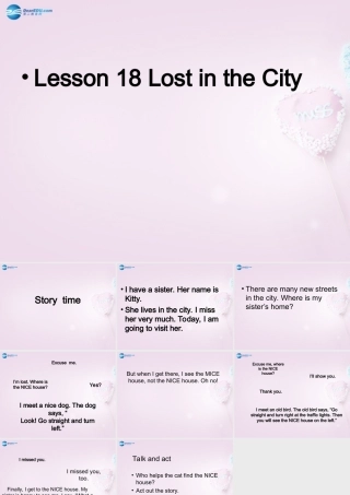 四年级英语上册《Lesson 18 Lost in the city》课件 冀教版