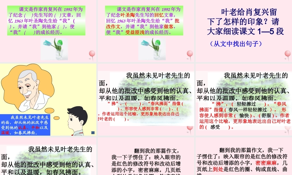 四年级语文上册 第七单元 26《那片绿绿的爬山虎》名优课件 鲁教版-鲁教版小学四年级上册语文课件