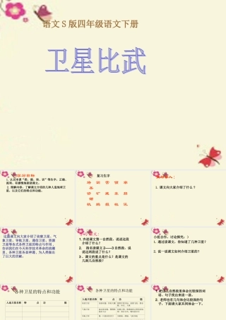 四年级语文下册 第3单元 9《卫星比武》课件1 语文S版-语文S版小学四年级下册语文课件