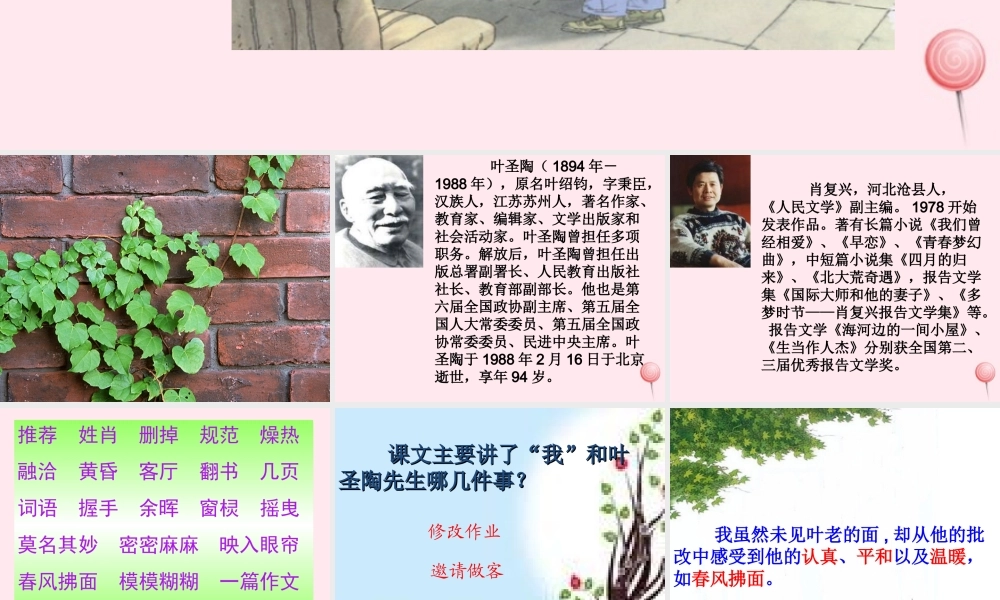 四年级语文上册 第七单元 26《那片绿绿的爬山虎》优培课件 鲁教版-鲁教级上册语文课件