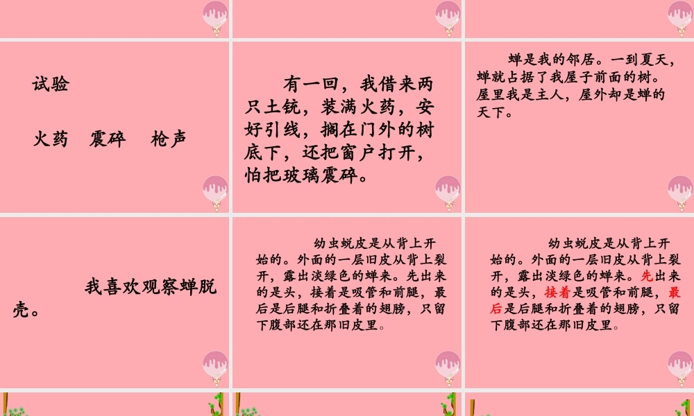四年级语文上册 第四单元 蝉课件5 鄂教版-鄂教版小学四年级上册语文课件