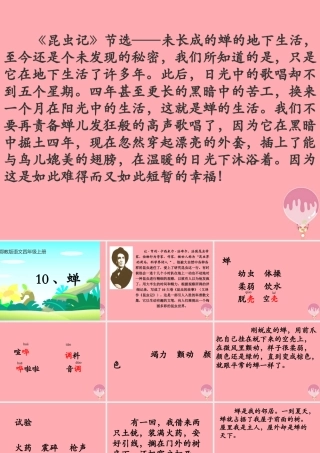 四年级语文上册 第四单元 蝉课件5 鄂教版-鄂教版小学四年级上册语文课件