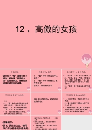 四年级语文上册 第四单元 高傲的女孩课件1 湘教版-湘教版小学四年级上册语文课件