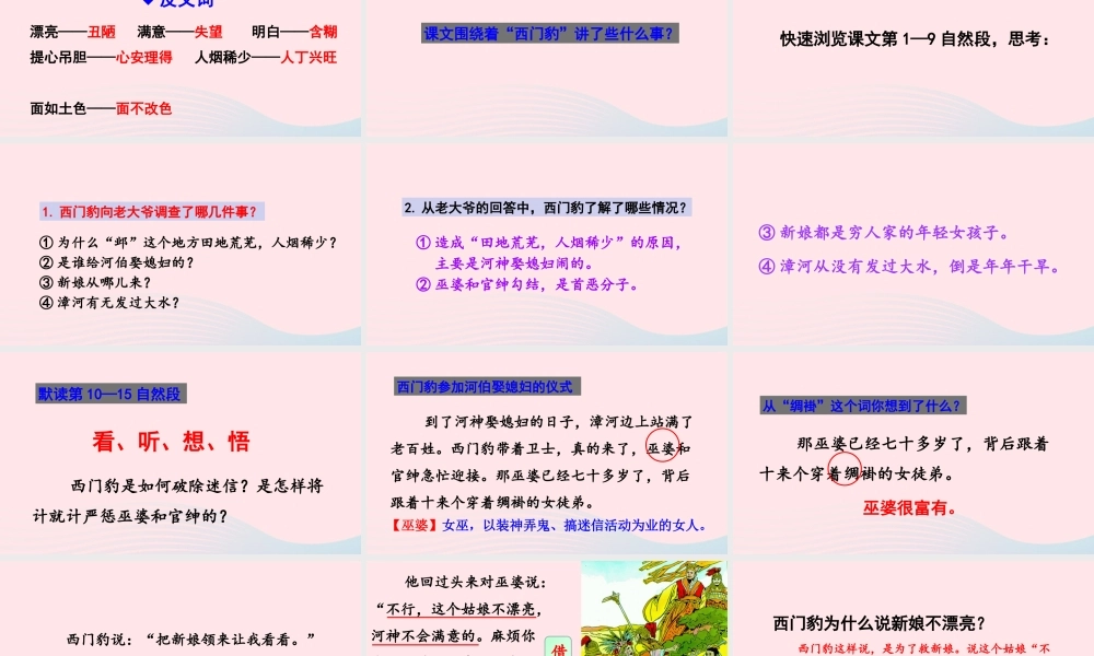 四年级语文上册 第八单元 26 西门豹治邺教学课件 新人教版-新人教版小学四年级上册语文课件