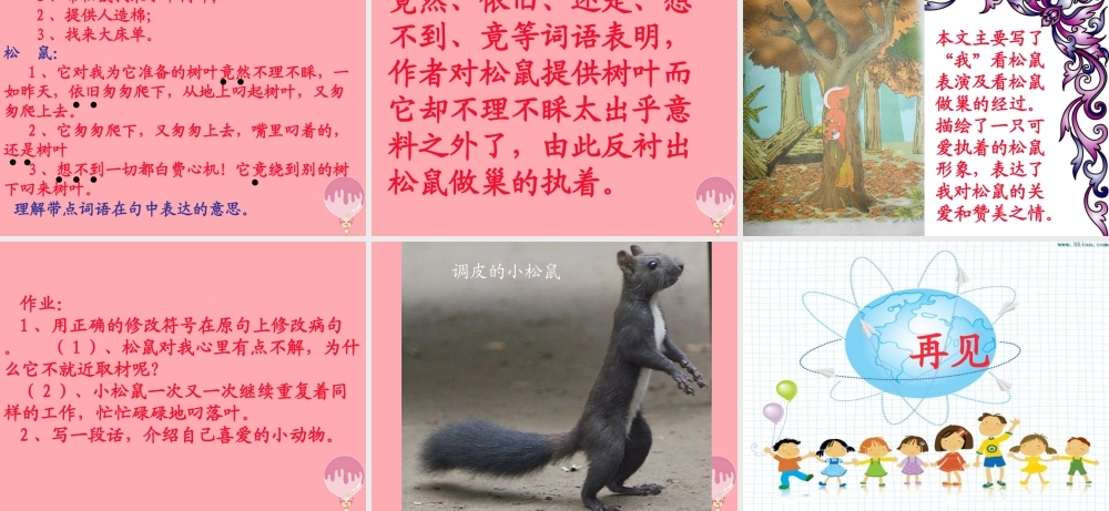 四年级语文上册 第四单元 看松鼠做巢课件6 鄂教版-鄂教版小学四年级上册语文课件