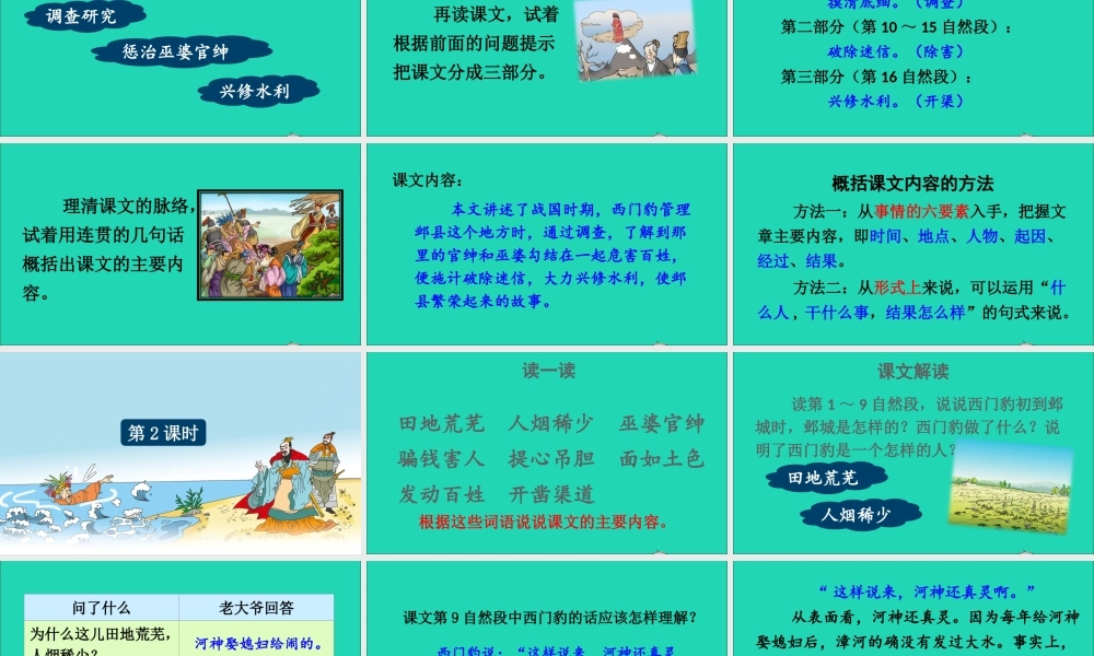 四年级语文上册 第八单元 26《西门豹治邺》课件 新人教版-新人教版小学四年级上册语文课件