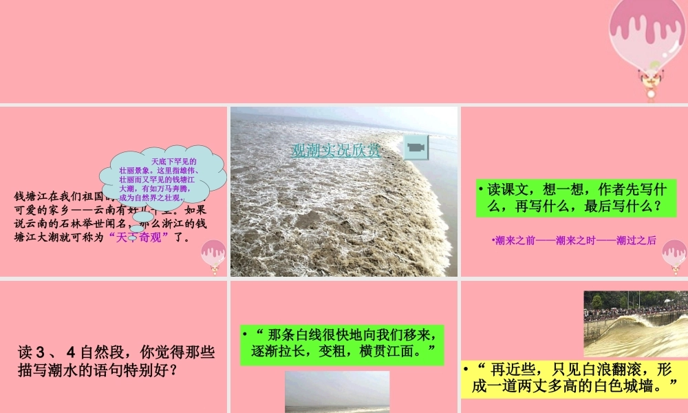 四年级语文上册 第七单元 观潮课件2 鄂教版-鄂教版小学四年级上册语文课件