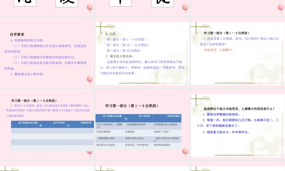 四年级语文上册 第八单元 26西门豹治邺课件 新人教版-新人教版小学四年级上册语文课件