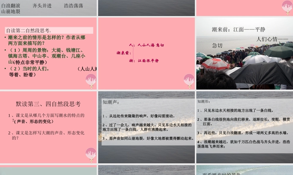 四年级语文上册 第七单元 观潮课件3 鄂教版-鄂教版小学四年级上册语文课件