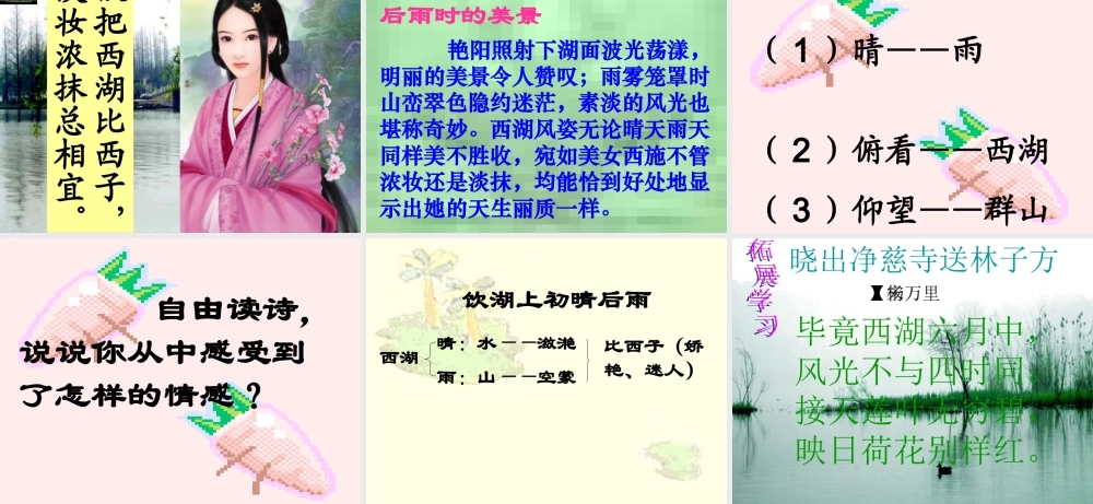 四年级语文上册 第四单元 饮湖上初晴后雨课件2 西师大版-西师大版小学四年级上册语文课件