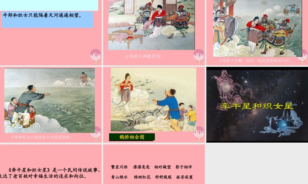 四年级语文上册 第七单元 牵牛星和织女星课件1 湘教版-湘教版小学四年级上册语文课件